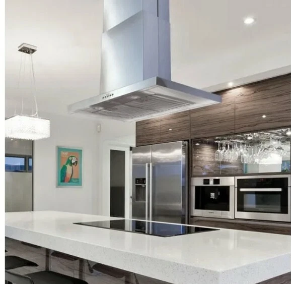 Kobe ISX2130SQB-2, 280–680 куб. футов/мин, 30-дюймовая широкая островная вытяжка с тихим режимом - Изображение 4 из 4