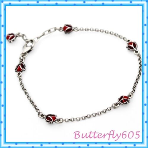 Brighton Ladybug Red Enamel Silver Retired Anklet NWOT