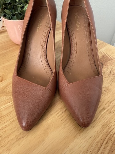 Brooks Brothers Genuine Leather Pointed Toe Slip On Pumps Brown Modest Formal 8 - Picture 8 of 10