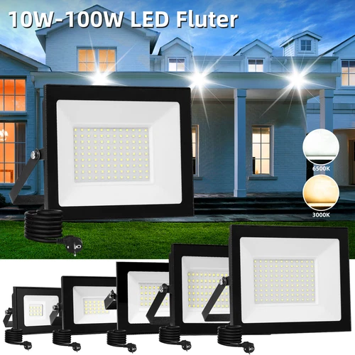 LED Fluter Stecker Außen Strahler Arbeitsleuchte Baustrahler Scheinwerfer Garten - Bild 11 von 251