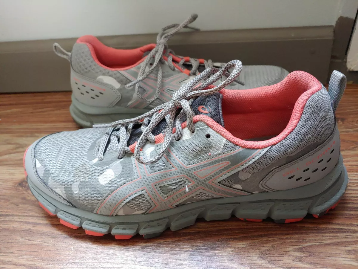ASICS GEL SCRAM 4 Women s Running Shoes Size 10 Gray Pink Coral