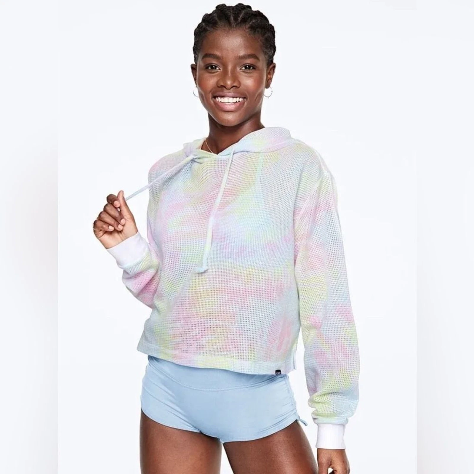 UNDERCOVER Felpa con cappuccio pullover maglia VS PINK taglia grande tinta unita arcobaleno