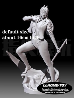 Anime DJ Power Take a sickle hot lovely girl Statue Resin 3D Print GK Kit Figure