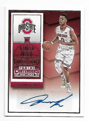 2015 PANINI CONTENDERS DRAFT PICKS D'ANGELO RUSSELL COLLEGE TICKET AUTO LAKERS!!