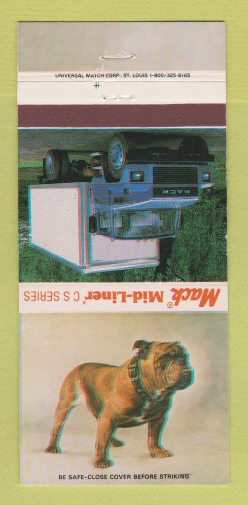 Matchbook Cover - Mack Mid Liner Truck 30 Strike