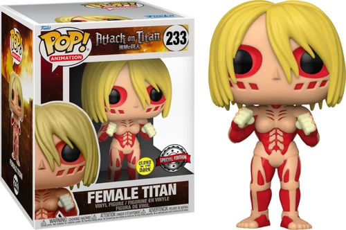 Funko Pop Female Titan 233 Attack On Titan GITD 6” + Pop Protector - Box Damage1