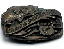 Bass Anglers Sportsman Society Vintage Belt Buckle USA Made