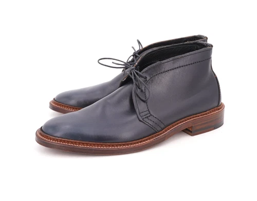 WORN 10x | $758 ALDEN 7 D PLAIN TOE CHUKKA BOOT BLACK SUEDE N 5707 F
