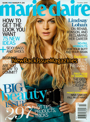 Marie Claire 10/08,Lindsay Lohan,Carla Bruni,Kristen Wiig,John McCain,*LAST ONE*