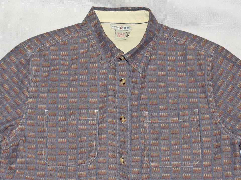 carbon2cobalt Men Long Sleeve Button Front Casual Heavy Cotton Shirt Size Medium - Image 4 of 4