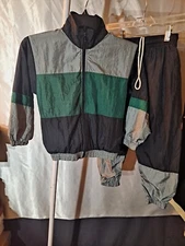 JPI Company Boys Black Color Block Fleece Lined Track Jacket/Jogger Size M(5-6)