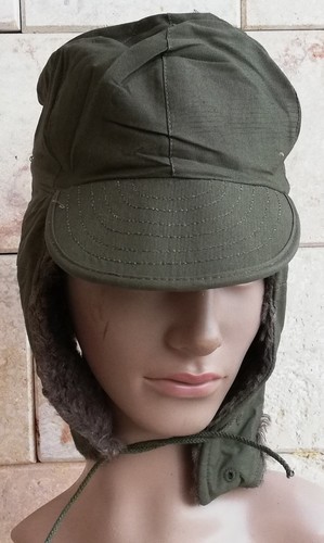 ORIGINAL NOS KOREAN WAR US Army Pile Field Cap MQ-1 with Ear Flaps Size 6 3/4