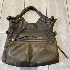 Luciana Verde Green Leather Foldover Handbag Crossbody Clutch Bag Superb Vintage
