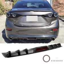 For Mazda 6 Mazdaspeed 3 5-Door Gloss Rear Bumper Diffuser Spoiler Splitter Fin