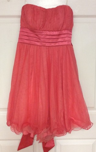 My Michelle Womens Dress Junior Size 11 Coral Fully Lined Sparkles 94 - Picture 2 of 4