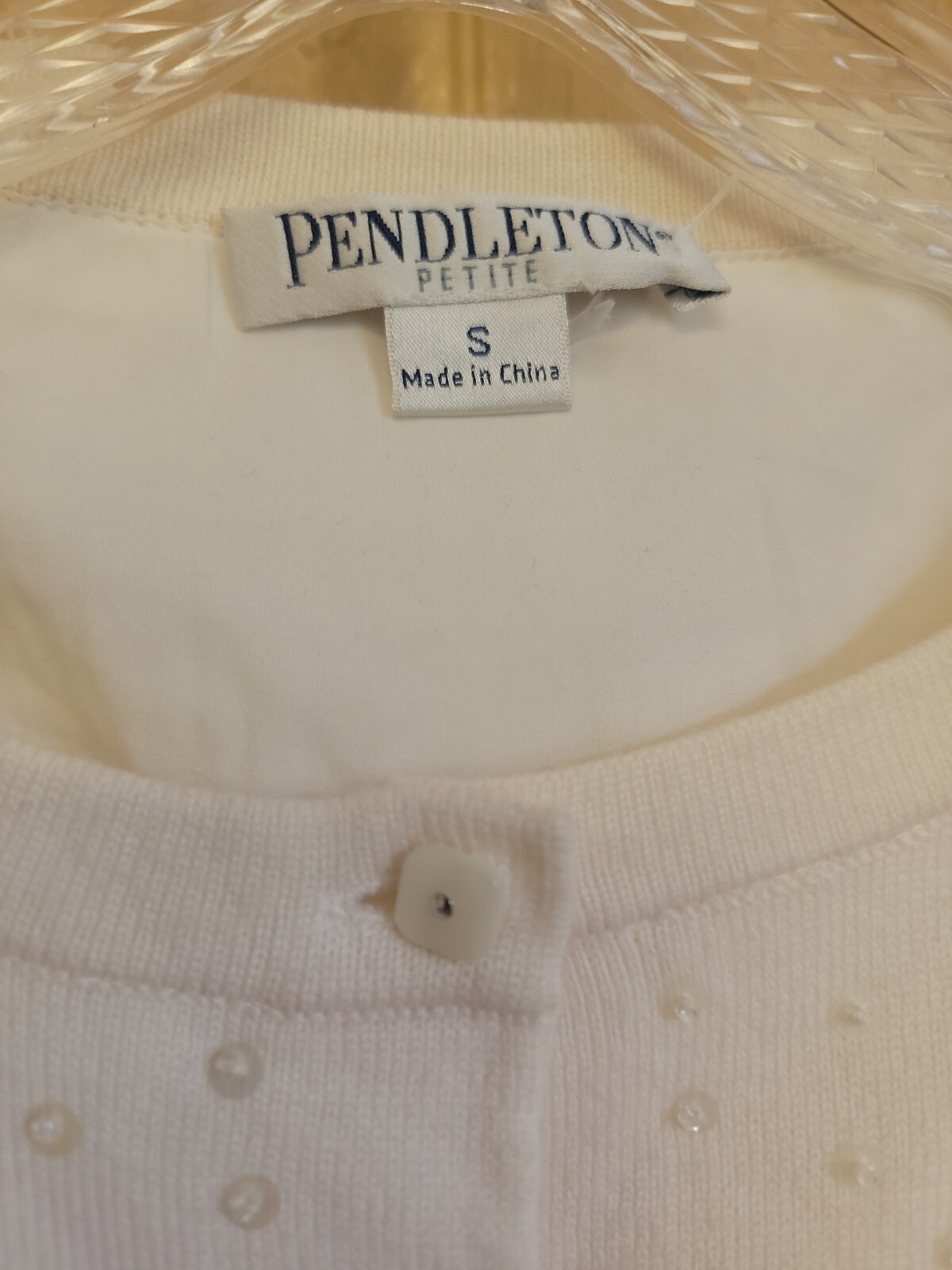 Pendleton Petite Button Down Sweater Beads Sequin… - image 2