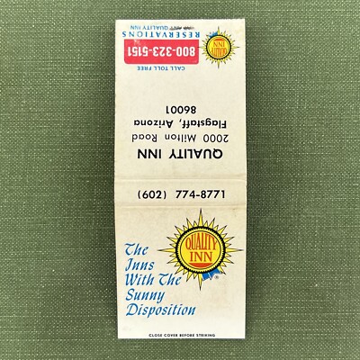 Vintage Matchbook Quality Inn Falgstaff Arizona Matches Unstruck