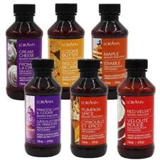 LorAnn Oils Bakery Emulsion 4 fl oz - 6 Flavors (Baker's Secret Emulsion Set)