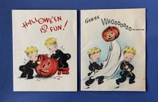2 Vintage 1940s-1950s Halloween Greeting Card Norcross
