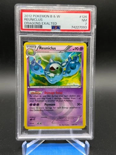 Pokemon B&W Dragons Exalted Reuniclus Shiny Holo Secret Rare 126/124 PSA 7 NM
