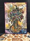 ACEO Original Flowers Vase Abstract Bouquet By Crystal Valentine Painting Mini — photo 5