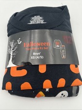 Halloween Two Piece PJ Pajama Set size XS 4/5 - Let s Hang Out/Bats/Pumpkins NEW