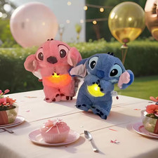 Kawaii Stitch Sleep Plush Toy - Calm Music, Lights  Breathing Effect Kids Gift