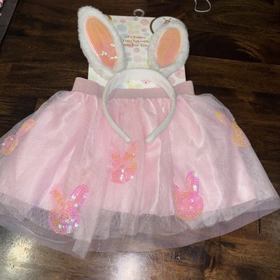 Little Me Girl 2 Piece Photo-op/Dress Up Set Easter Bunny Tutu  Headband Ears 3+