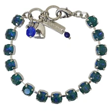NEW! Mariana Rhodium Plated Sun-Kissed Blue Capri Crystal Tennis Bracelet WOW!
