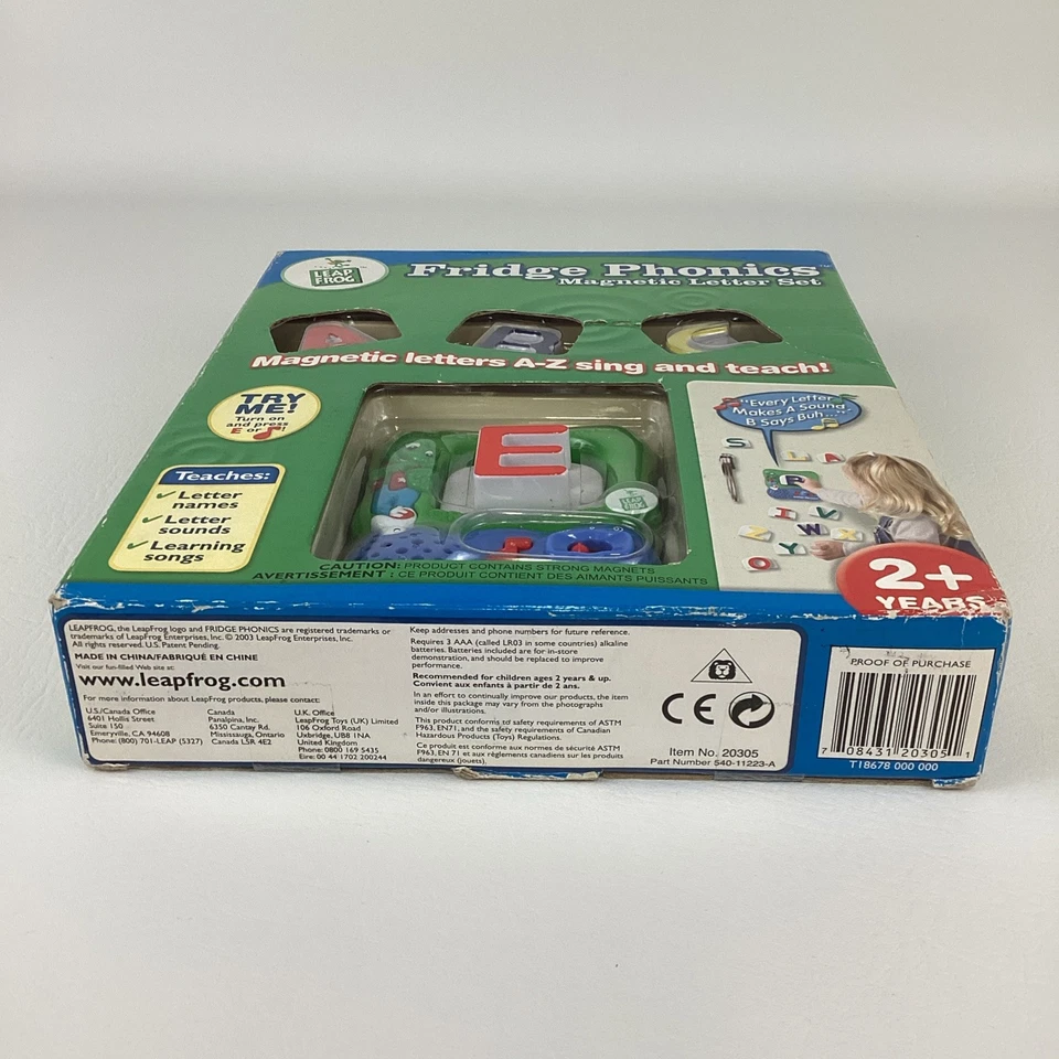 Leap Frog Fridge Phonics Magnetic Letter Set Songs Sounds Alphabet Learning 2003 - Image 3 of 4