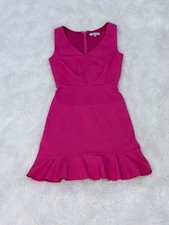Jennifer Lopez Hot Pink Bodycon Dress Size 2 V Neck Sexy Cocktail Date Night