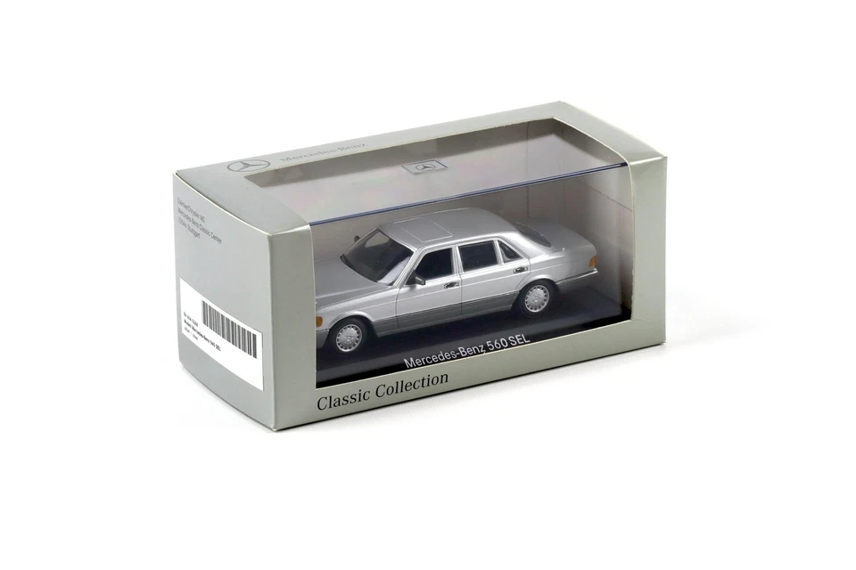 1:43 Minichamps Mercedes 560 SEL W126 Limousine Argento/ Blu Interno DEALER VER - Immagine 3 di 3