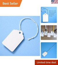 1000 Marking Tags with String Attached - 2 1/4 x1 7/16 , Blank White Tags wi...