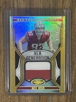 2019 Certified New Generation Jerseys GOLD /25 Nick Bosa #NG-NB Rookie RC RARE 