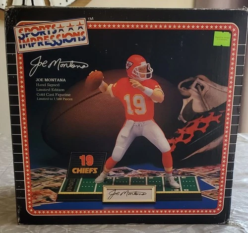 JOE MONTANA KANSAS CITY CHIEFS SPORTS IMPRESSIONS SIGNED FIGURINE STATUE /1500