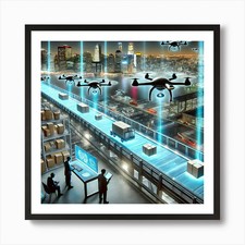 Drones In The Sky 4 Art Print Framed Wall Art Poster Canvas Print Picture