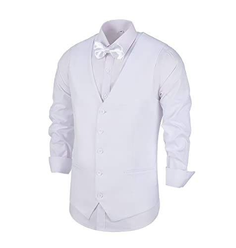 Conjunto De 2 Chalecos Sin Mangas Para Hombre - Cuello En V, Con Botones Y Bolsillos - Ajustado Para Fiestas Y Eventos Formales