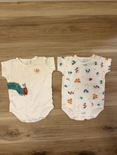 Vintage 2002 Very Hungry Caterpillar Eric Carle Bodysuits Pair Baby 6-9 Months
