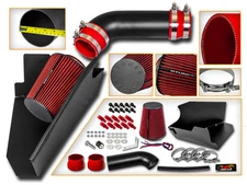 Cold Heat Shield Air Intake Matt Black + Red Filter 96-00 K1500 K2500 5.0/5.7 V8