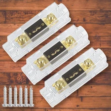 3 Pack 300 AMP ANL Fuse Holder Block 0/2/4/8 Gauge AWG Car Audio 300A 1/0 Zero G