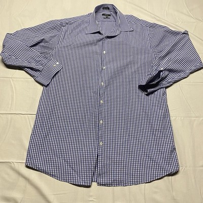Mens Skim Fit Button Down Shirt Size 18 1/2 Long Sleeve Sarar
