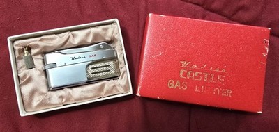 Vintage Hadson Castle Butane Gas Lighter-Original Box-Unfired?