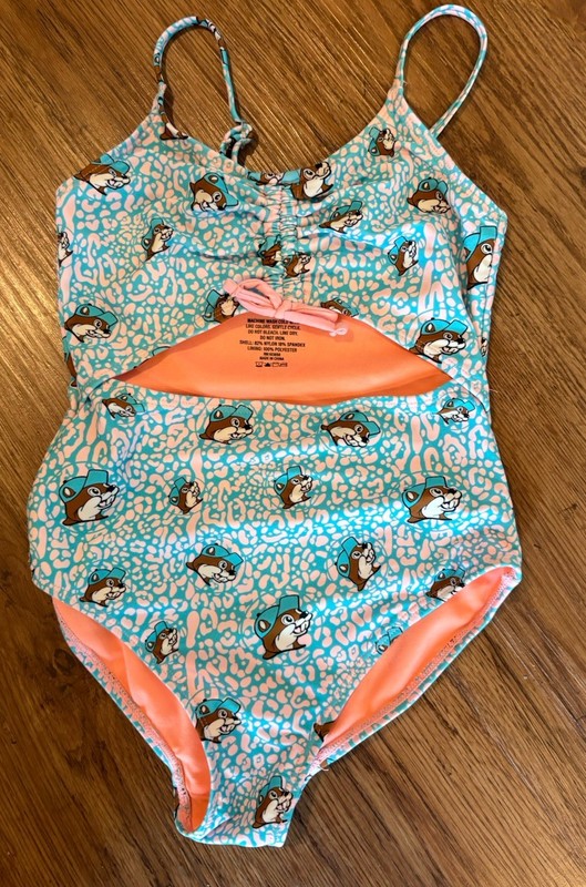 Buc-ees Girls One Piece Swimsuit Youth Medium