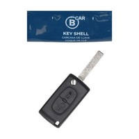 B CAR SchlüSselgehäUse Handsender + SchlüSselrohling 2-Tasten FüR Peugeot 307