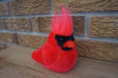 Wild Republic Audubon Red Cardinal Plush With Sound Black Bird Call Soft Toy Fig