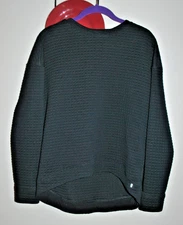 NOBULL Women's Quilted Waffle Pullover Crewneck, Black, Sz S EUC