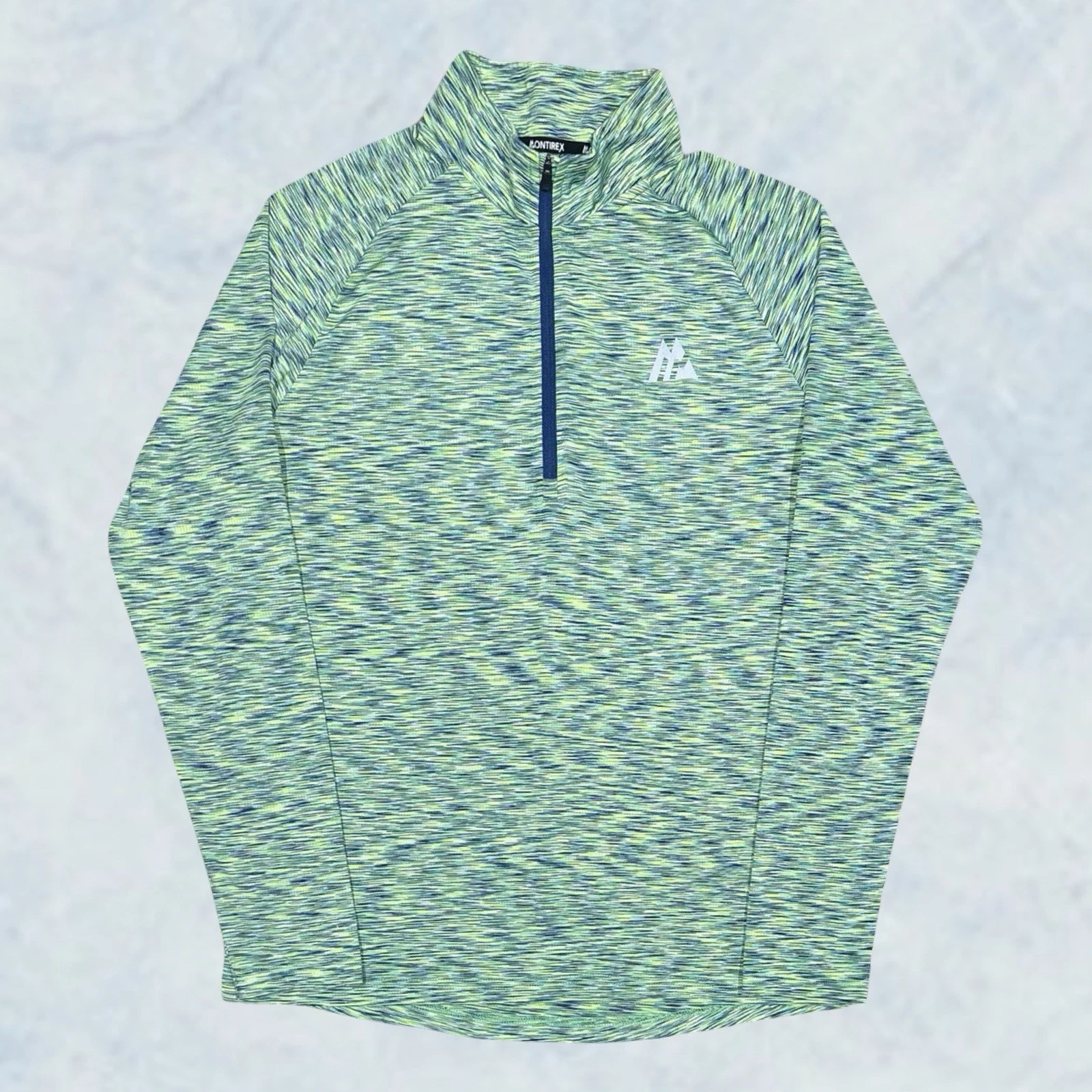 Mens Green Montirex Trail 1/4 Zip Top - Running Gym Active Size Medium (M) U53