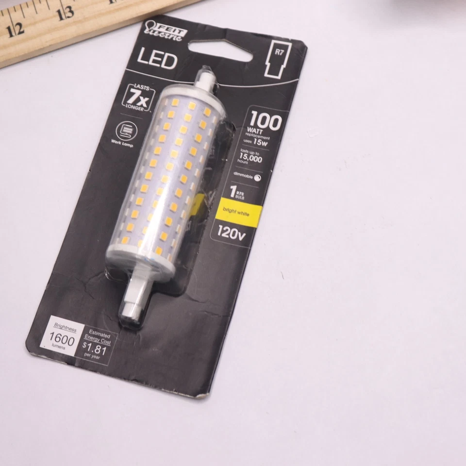 Feit Electric 100-Watt Equivalent R7s 118MM R7 Base LED Light Bulb, Bright White - Image 4 of 4