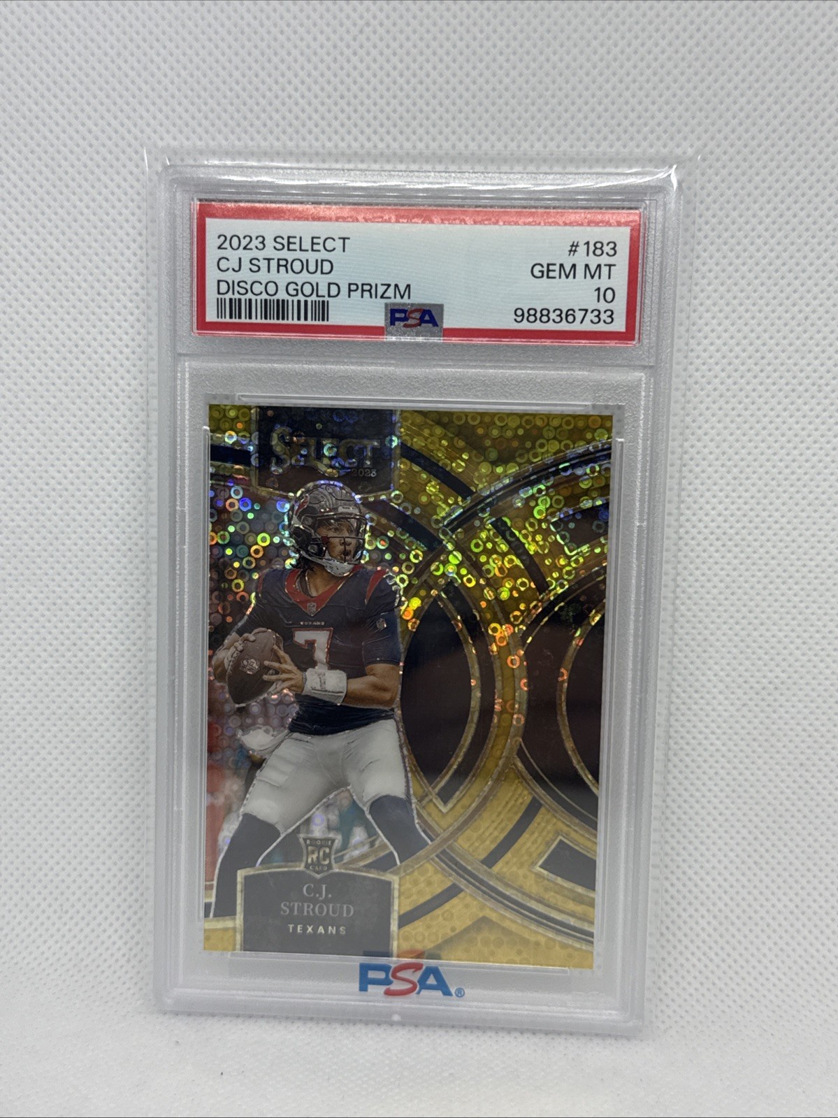 2023 CJ Stroud PSA 10 Select Disco Gold Prizm #183 #3/10