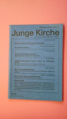 163775 JUNGE KIRCHE 10/89 eine Zeitschrift europäischer Christen